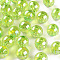 Transparent Acrylic Beads, AB Color Plated, Round, Yellow Green, 12x11mm, Hole: 2.5mm
