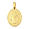 Ion Plating(IP) 304 Stainless Steel Pendants, Religious Theme Charm, Oval with Jesus, Golden, 24x16x2~2.5mm, Hole: 5x3mm