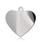 Tarnish Resistant 201 Stainless Steel Heart Stamping Blank Tag Pendants, Stainless Steel Color, 33x34x1mm, Hole: 3mm
