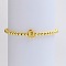 Brass Beaded Stretch Bracelets for Women, Letter, Golden, Letter R, Inner Diameter: 2-3/8 inch(6cm)