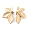 304 Stainless Steel Stud Earrings, Flower, Real 14K Gold Plated, 34.5x22.5mm