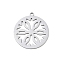 Christmas 201 Stainless Steel Pendants, Flower, 26x24x1mm, Hole: 1.8mm