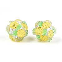 Круглые бусины из смолы в виде фруктов&nbsp;RESI-T059-03N