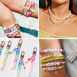 100шт 5 стиля прозрачные акриловые бусины&nbsp;TACR-TA0001-54D