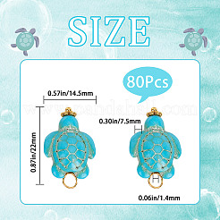 80шт подвески из окрашенной синтетической бирюзы&nbsp;FIND-SC0003-90