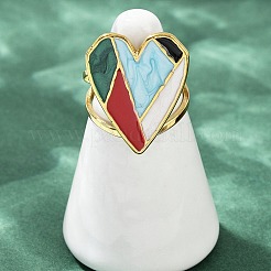 Кольца для женщин из нержавеющей стали 304 с эмалью&nbsp;RJEW-G355-02G