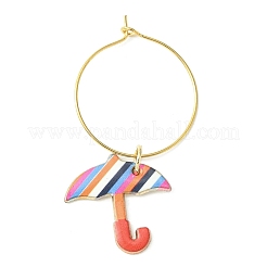Наборы подвесок для бокалов для вина из сплава эмали с зонтиками&nbsp;AJEW-JO00185