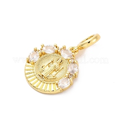 Латунные прозрачные кубические цирконии европейские подвески&nbsp;KK-D325-28G-03