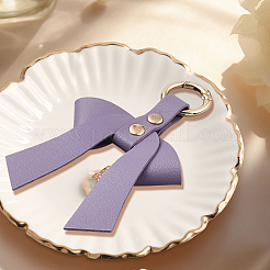 Брелок из искусственной кожи и сплава с бантом&nbsp;KEYC-WH20026-05D