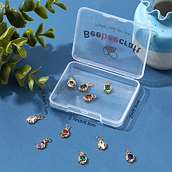 10 шт. 5 цвета латунные подвески с микропаве и кубическим цирконием&nbsp;KK-BBC0002-76