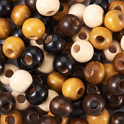 100шт 5 цвета деревянные бусины&nbsp;WOOD-CD0001-13