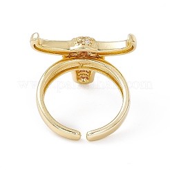 Открытое кольцо-манжета с кубическим цирконием в виде головы быка&nbsp;RJEW-I086-12G