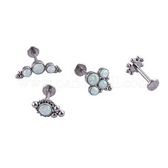 Лабреты из хирургической нержавеющей стали 316L и синтетического опала с внутренней резьбой WG5296C-05