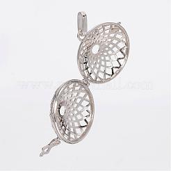 Филигранные плоские круглые подвески из латуни KK-K115-11P-NR