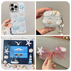 26 шт. 2 стиля УФ-покрытие океанская тематика прозрачные смоляные кабошоны&nbsp;CRES-TA0001-54