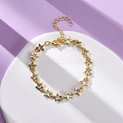 Латунные браслеты с микропаве из прозрачных кубических цирконий для женщин&nbsp;BJEW-D342-01G