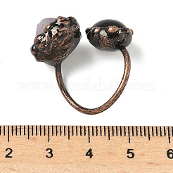 Кольца с натуральным аметистом и тигровым глазом&nbsp;RJEW-B122-04R-04