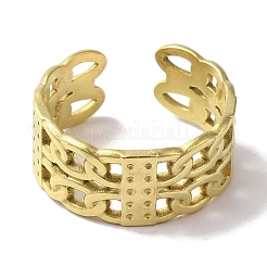 Кольца-манжеты из нержавеющей стали с двойной панцирной цепочкой с вакуумным покрытием PVD 201 для женщин&nbsp;RJEW-C092-02G