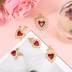 5 шт. 5 стиля латунных эмалевых подвесок&nbsp;KK-CA0002-82