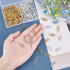 100 шт. 2-х цветные застежки-крючки из сплава в тибетском стиле&nbsp;TIBE-PH0001-40