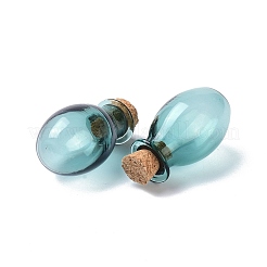 Овальные стеклянные пробковые бутылки орнамент&nbsp;LS-AJEW-O032-03G