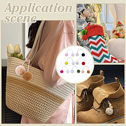 7 шт. 7-цветный полиэстеровый двухцветный помпоновый шар подвеска украшения&nbsp;HJEW-PH0001-90