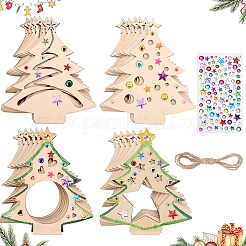 Пустые необработанные деревянные украшения для рождественской елки&nbsp;DIY-SP0005-89