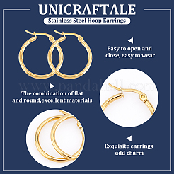 Кольцо серьги-кольца из нержавеющей стали 304&nbsp;EJEW-UN0001-05-11G-C