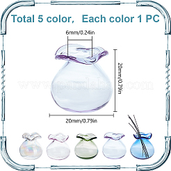5шт. 5-х цветная стеклянная ваза мини-модель&nbsp;DIY-DR0001-79A