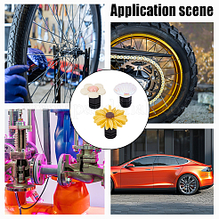 12 шт. 3 стиля: смоляная оболочка цветка и колпачки для вентилей шин из алюминиевого сплава&nbsp;HJEW-NB00307