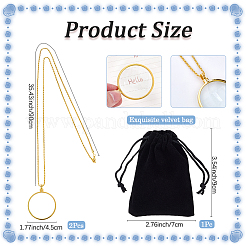 2 шт. плоские круглые подвески с 5-кратным увеличительным стеклом&nbsp;NJEW-SP0001-03G