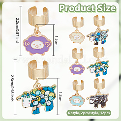 12 шт. 6 стиля эмалированный сплав стетоскоп подвеска украшения&nbsp;HJEW-OC00170