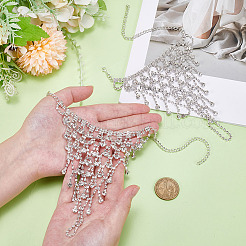 2шт латунный браслет-цепочка со стразами&nbsp;BJEW-ME0001-01S