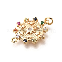 Подвески-подвески из латуни с разноцветными кубическими цирконами и солнечными подвесками&nbsp;KK-M318-13G