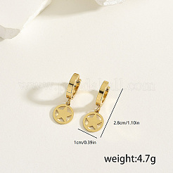 Серьги-кольца в форме звезды с плоскими бусинами из нержавеющей стали 201 ZU0993