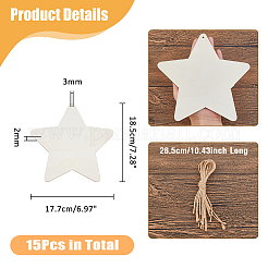 15 шт. необработанные деревянные подвесные украшения WOOD-DC0001-25A