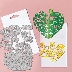 Трафареты для резки из углеродистой стали с изображением трилистника ко дню святого патрика&nbsp;DIY-WH0309-3308