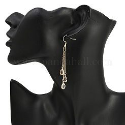 Серьги-капли из латуни и стекла&nbsp;EJEW-JE06579