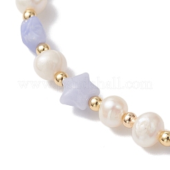 Женские эластичные браслеты из синтетического голубого кружевного агата&nbsp;BJEW-JB12814-01