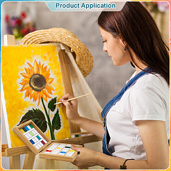 Бамбук и 24 пластиковая сетка пустые кюветы для акварельных красок&nbsp;AJEW-WH0696-016