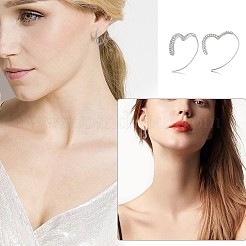 Женские латунные серьги с подвесками в виде сердца с 925 серебряной булавкой&nbsp;JE1092A