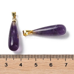 Подвески из натурального аметиста в форме капли&nbsp;G-Q005-03G-03