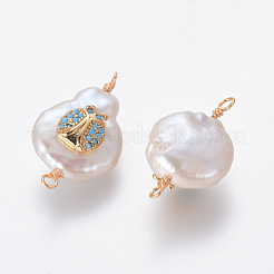 Соединители с натуральным жемчугом&nbsp;PEAR-L027-03