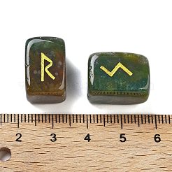 Прямоугольник натуральный индийский агат рунические камни&nbsp;G-Z059-01H