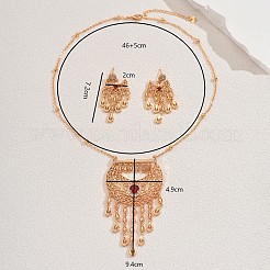 Комплекты ожерелий и серег в виде полой луны из латуни с кубическим цирконием в этническом стиле для женщин и вечеринок&nbsp;RS4463