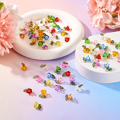 100шт 10 цвета прозрачные акриловые подвески&nbsp;PALLOY-TAC0097