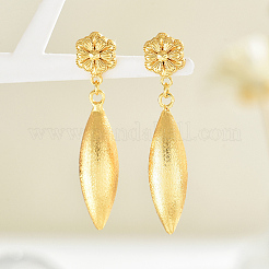 Изысканные серьги-гвоздики в форме капли с цветком из цинкового сплава&nbsp;IS8318