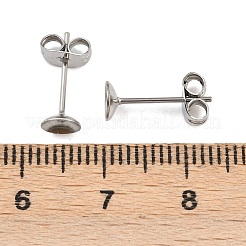 Фурнитура для сережек-гвоздиков из нержавеющей стали 304&nbsp;STAS-D389-03C-P