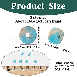 2 нити синтетических бусин из окрашенной императорской яшмы&nbsp;G-PA0001-54
