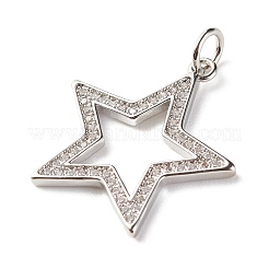 Латунные микропаве прозрачные подвески с фианитом&nbsp;ZIRC-P094-03P-RS